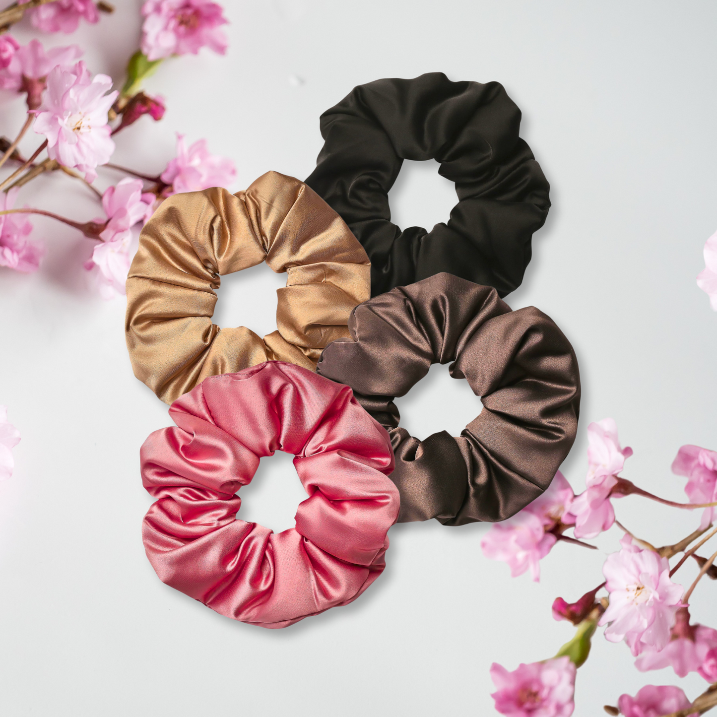 SATIN SCRUNCHIES (4 Pack)