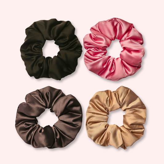 SATIN SCRUNCHIES (4 Pack)
